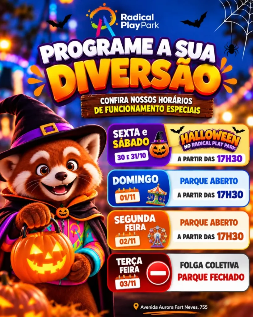 Aviso de Funcionamento Halloween